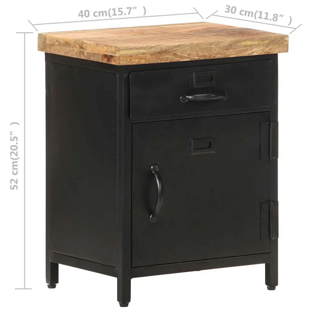 Bedside Cabinet Storage Drawer Door Table 40x30x52cm Brown
