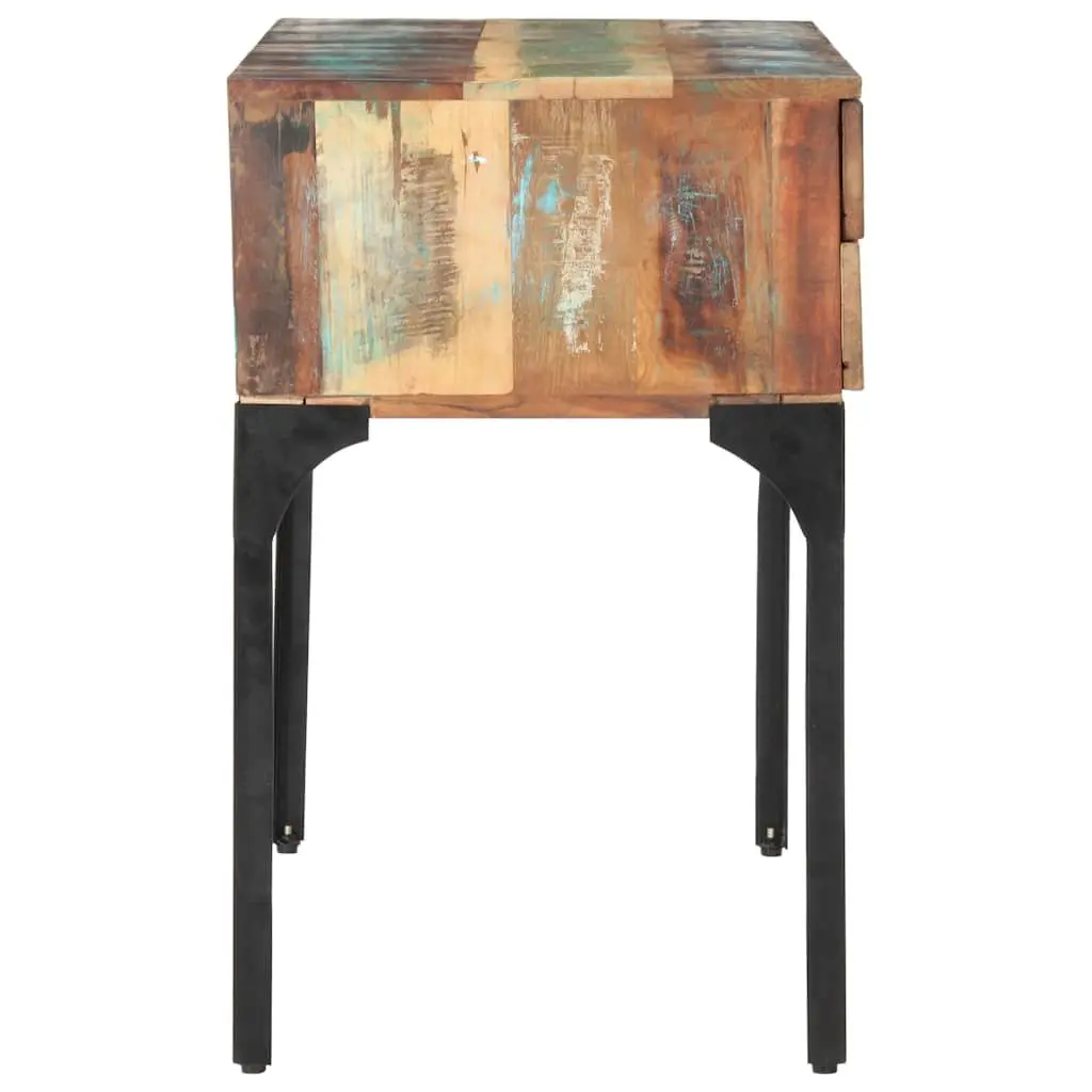 Solid Reclaimed Wood Desk 118x48x75 cm Office Writing Table with Drawers Shelf