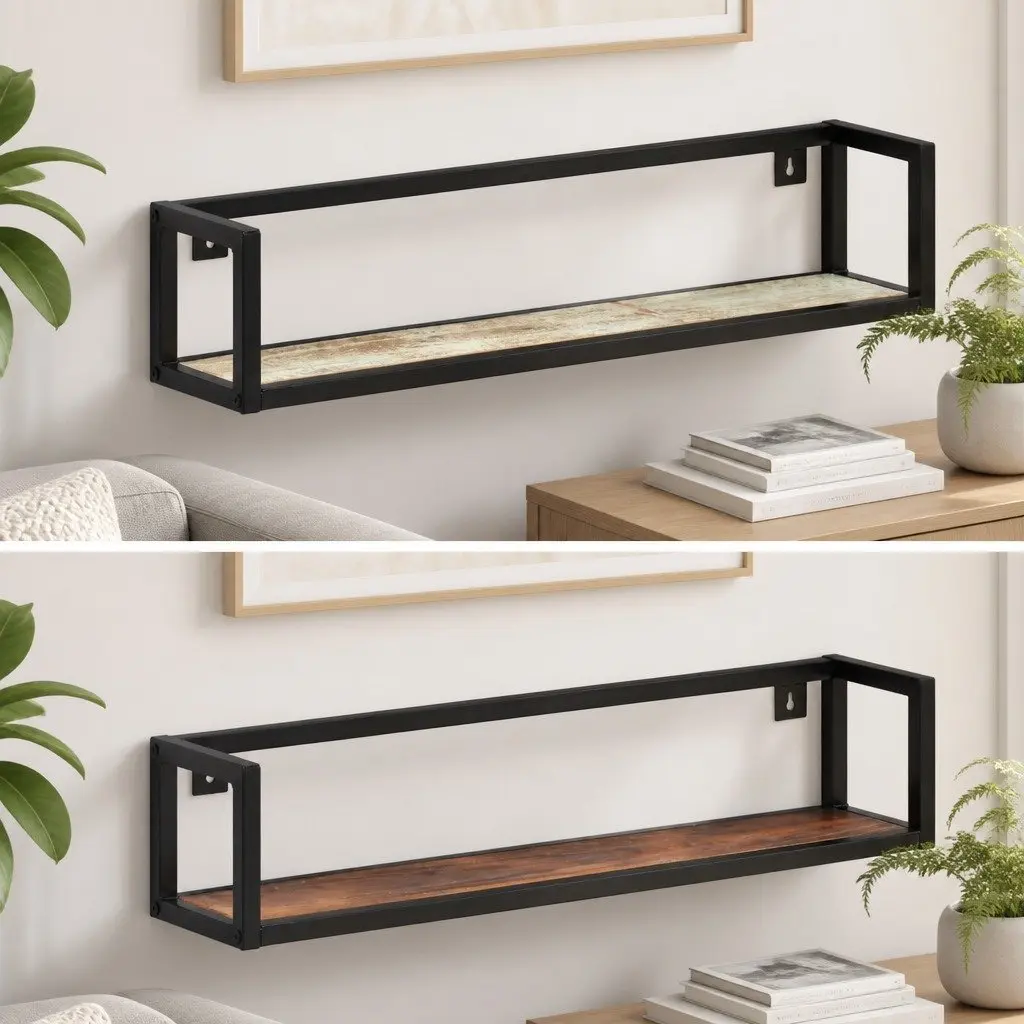 Wall Shelves 2 pcs 80 cm Industrial Style Floating Shelving Storage Display