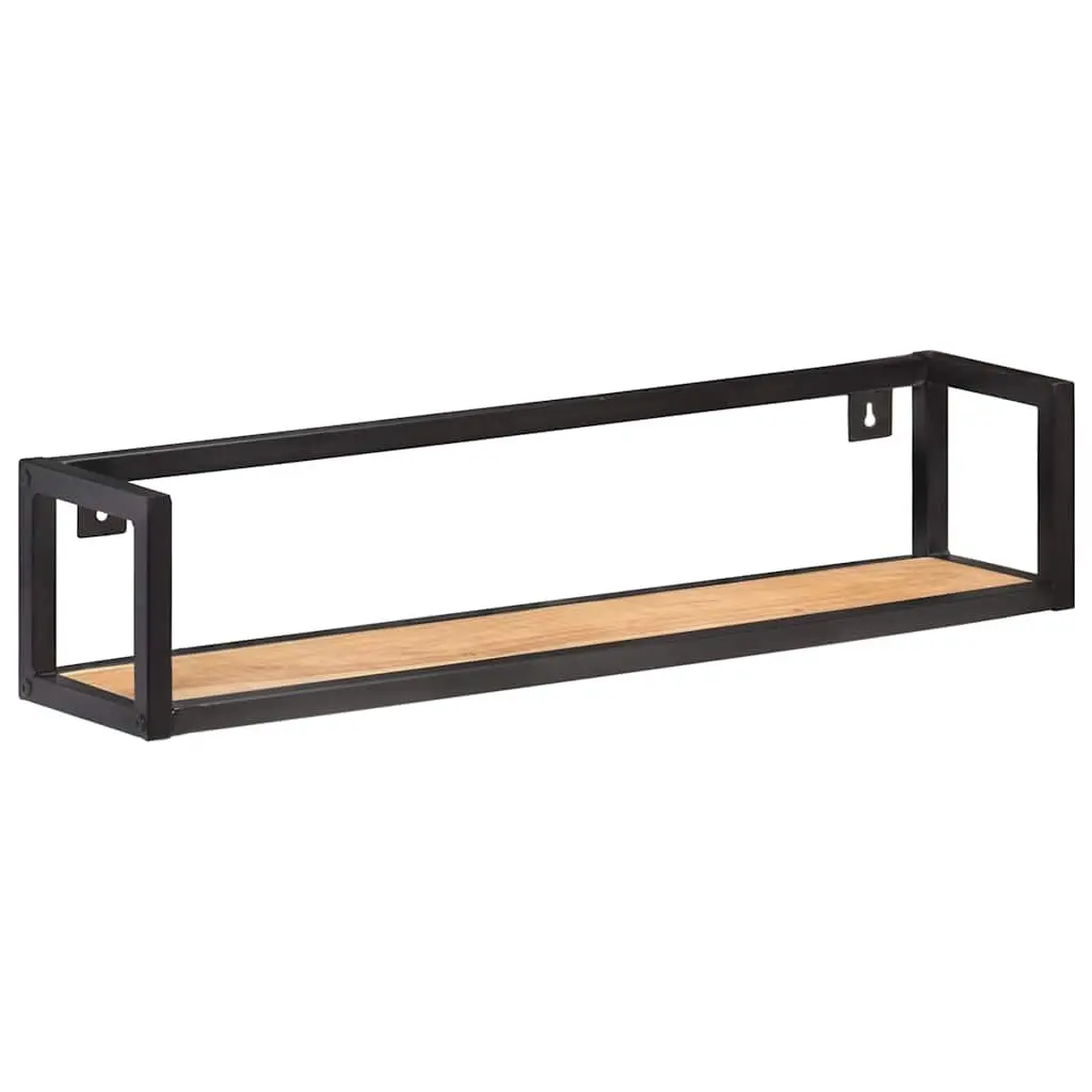 Wall Shelves Industrial Style 80 cm Solid Wood Floating Shelf Black