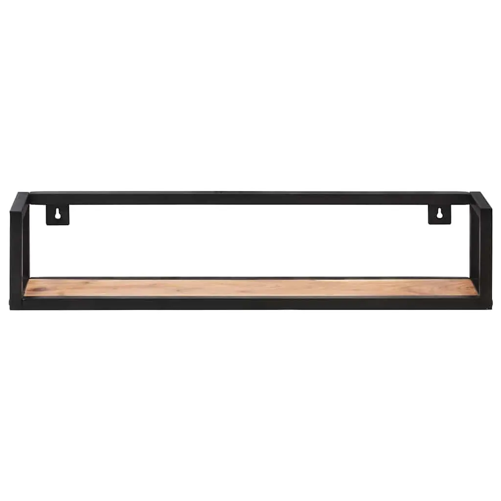 Wall Shelves Industrial Style 80 cm Solid Wood Floating Shelf Black