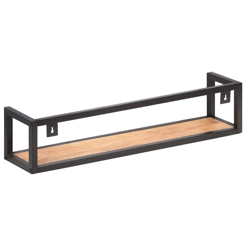 Wall Shelves Industrial Style 80 cm Solid Wood Floating Shelf Black