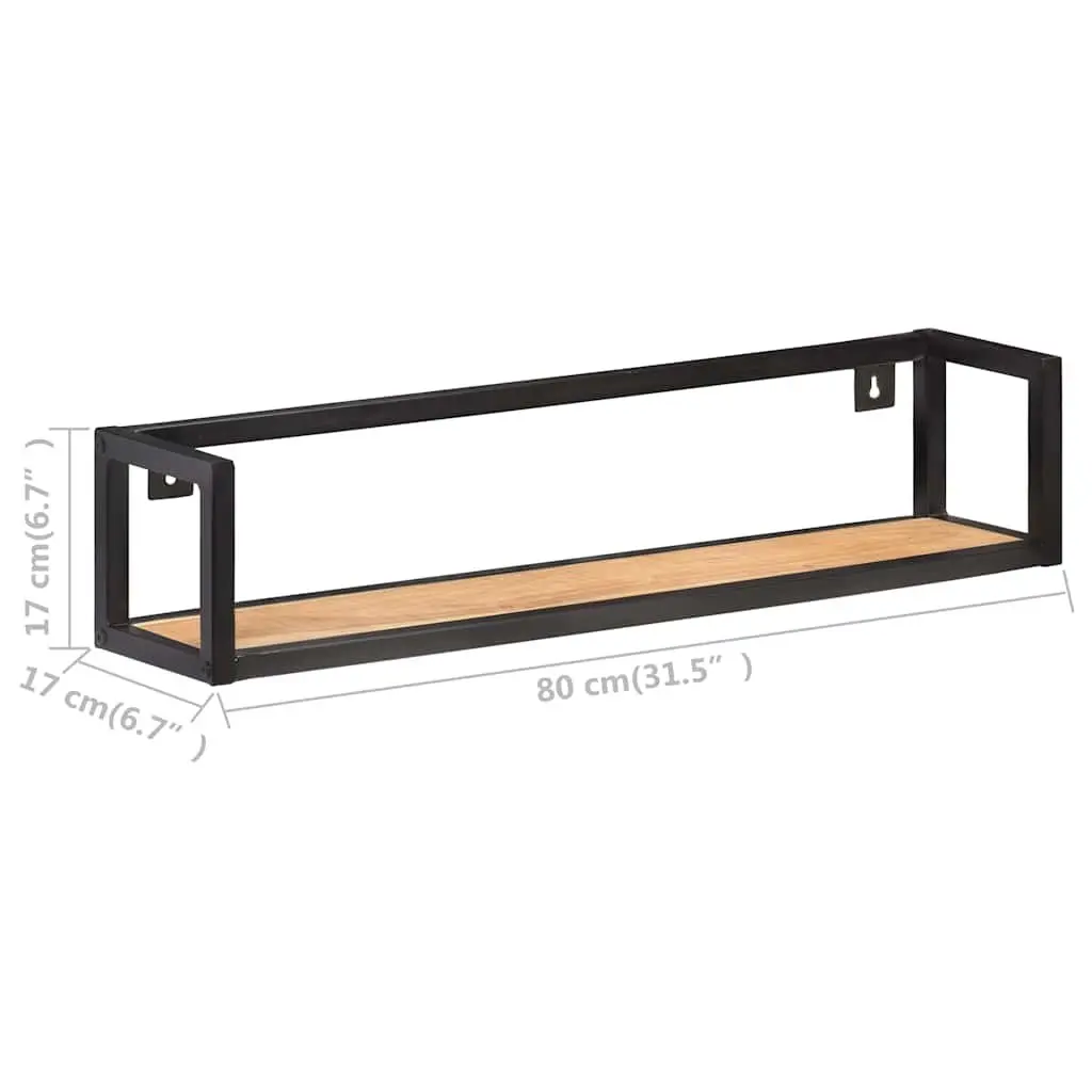 Wall Shelves Industrial Style 80 cm Solid Wood Floating Shelf Black
