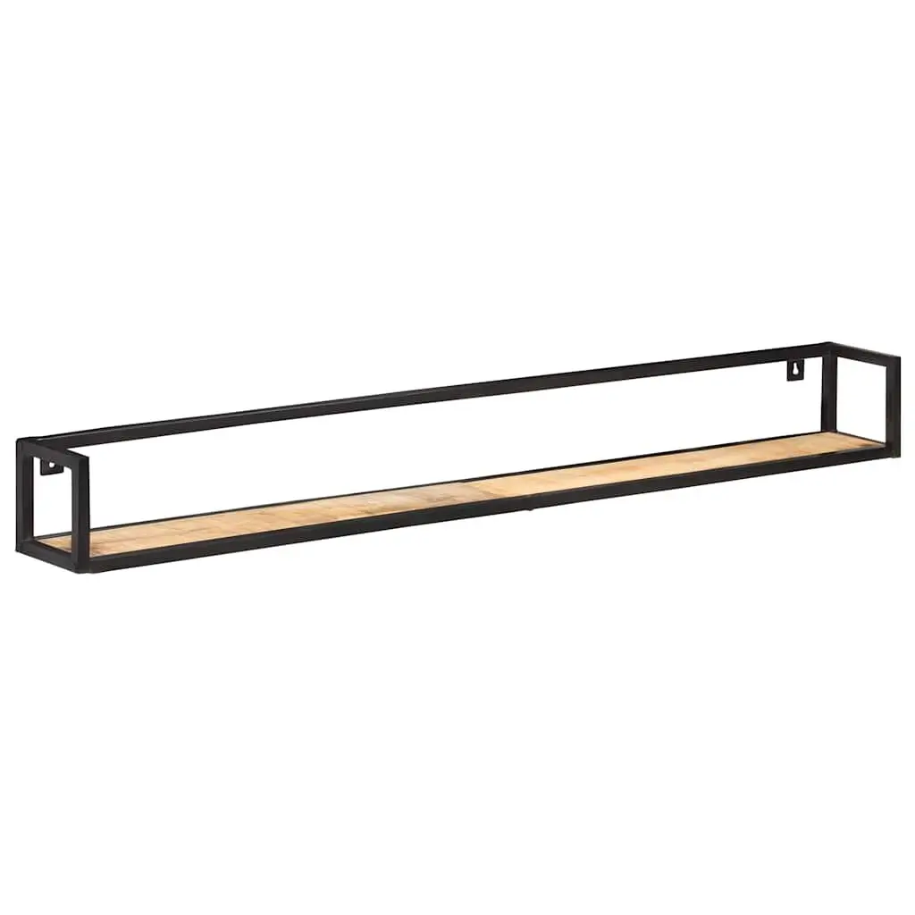 Wooden Wall Shelves 160 cm Floating Storage Industrial Style Brown 2 Piece