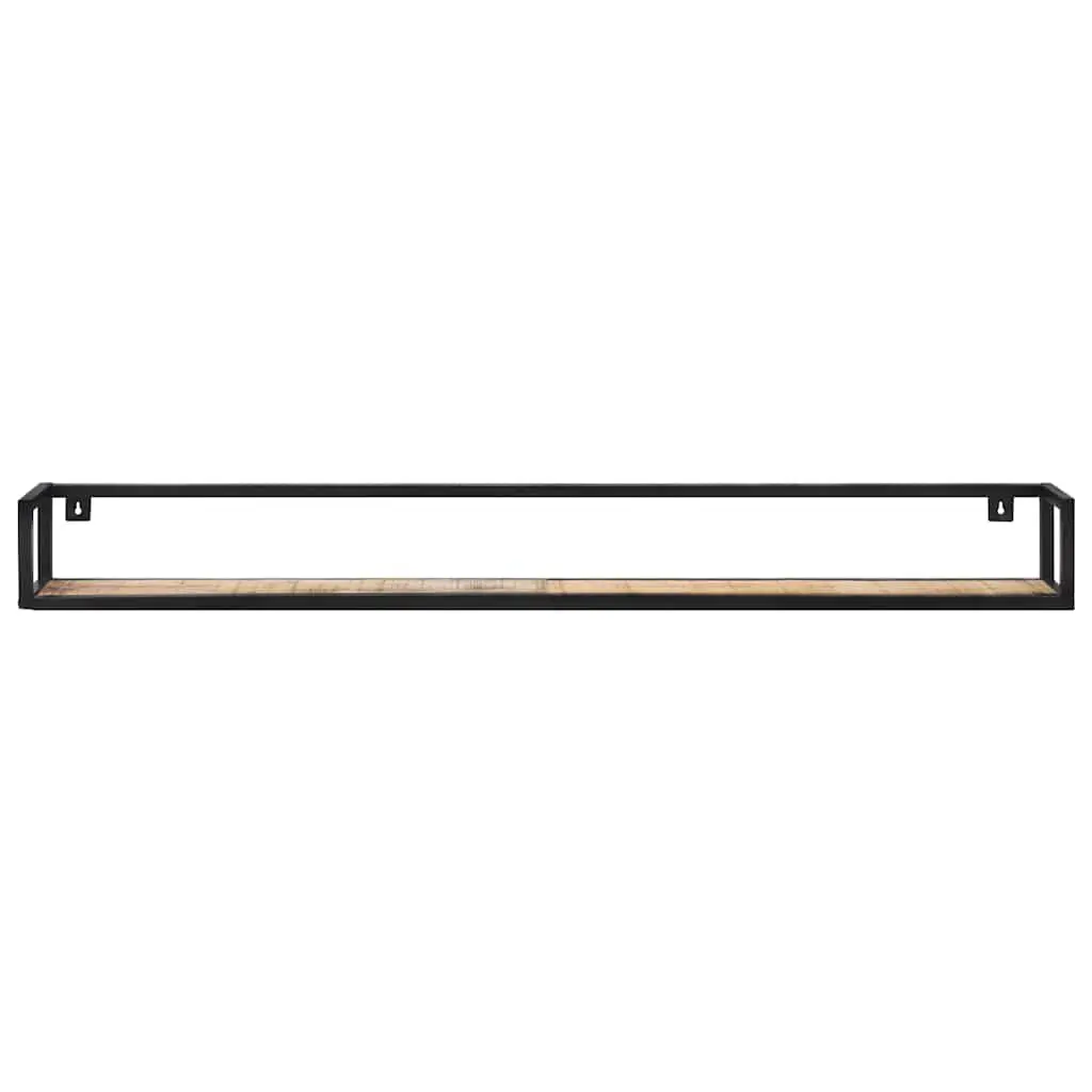 Wooden Wall Shelves 160 cm Floating Storage Industrial Style Brown 2 Piece