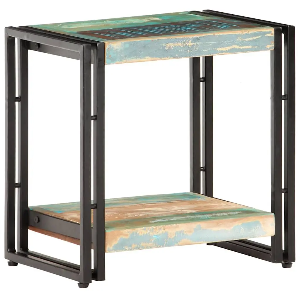 End Table Bedside Storage Shelf 40x30x40 cm Solid Reclaimed Wood Multicolour