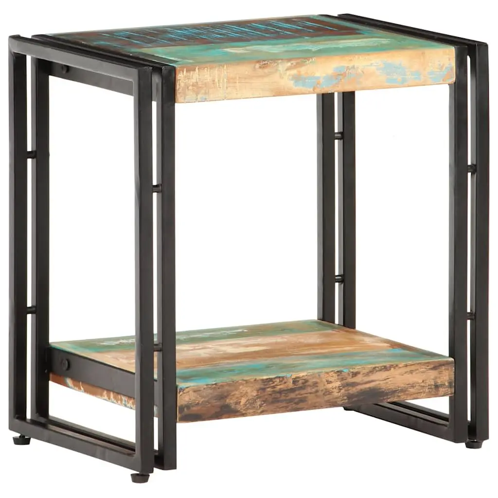 End Table Bedside Storage Shelf 40x30x40 cm Solid Reclaimed Wood Multicolour