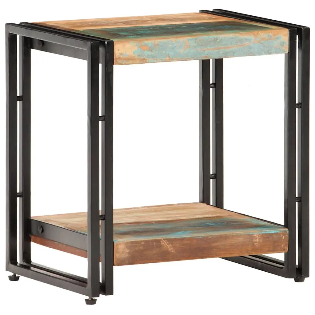 End Table Bedside Storage Shelf 40x30x40 cm Solid Reclaimed Wood Multicolour
