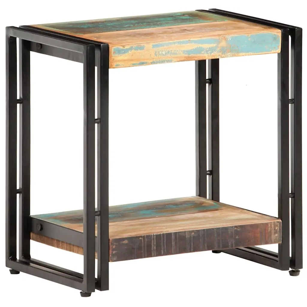 End Table Bedside Storage Shelf 40x30x40 cm Solid Reclaimed Wood Multicolour