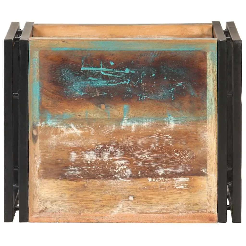 End Table Bedside Storage Shelf 40x30x40 cm Solid Reclaimed Wood Multicolour