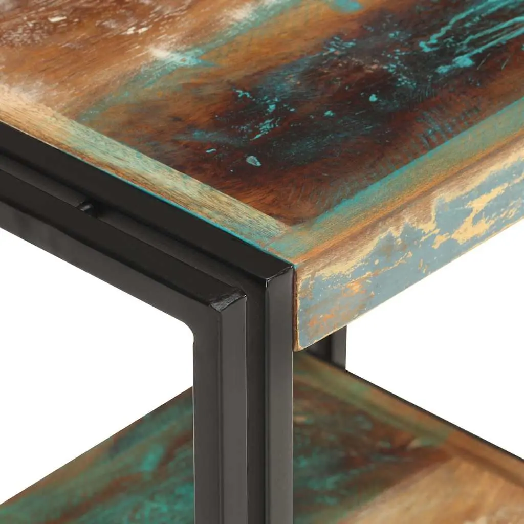 End Table Bedside Storage Shelf 40x30x40 cm Solid Reclaimed Wood Multicolour