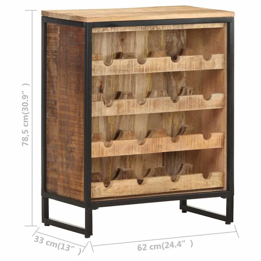 Wine Cabinet Storage Display Holder 62x33x78.5 cm Brown Mango Wood
