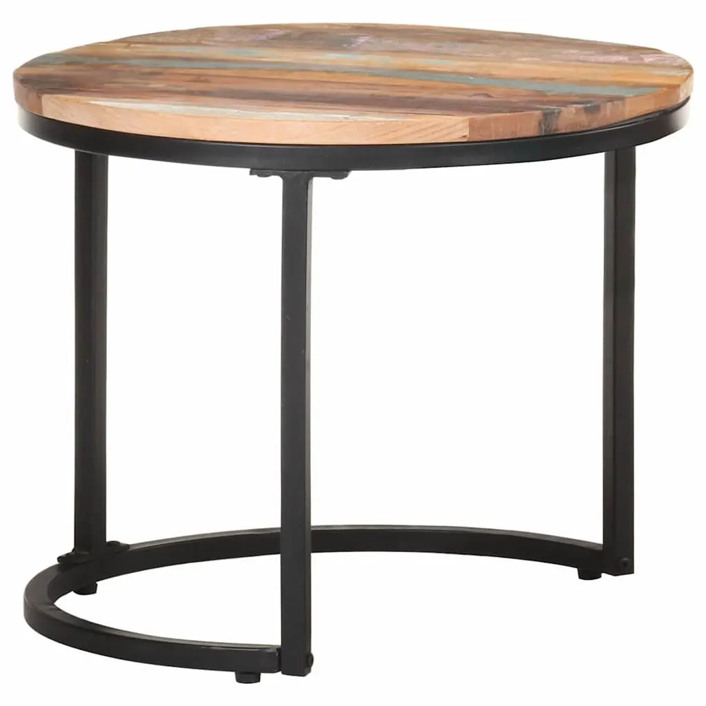 End Tables 3 Piece Set Solid Reclaimed Wood Side Tables Industrial Home Decor