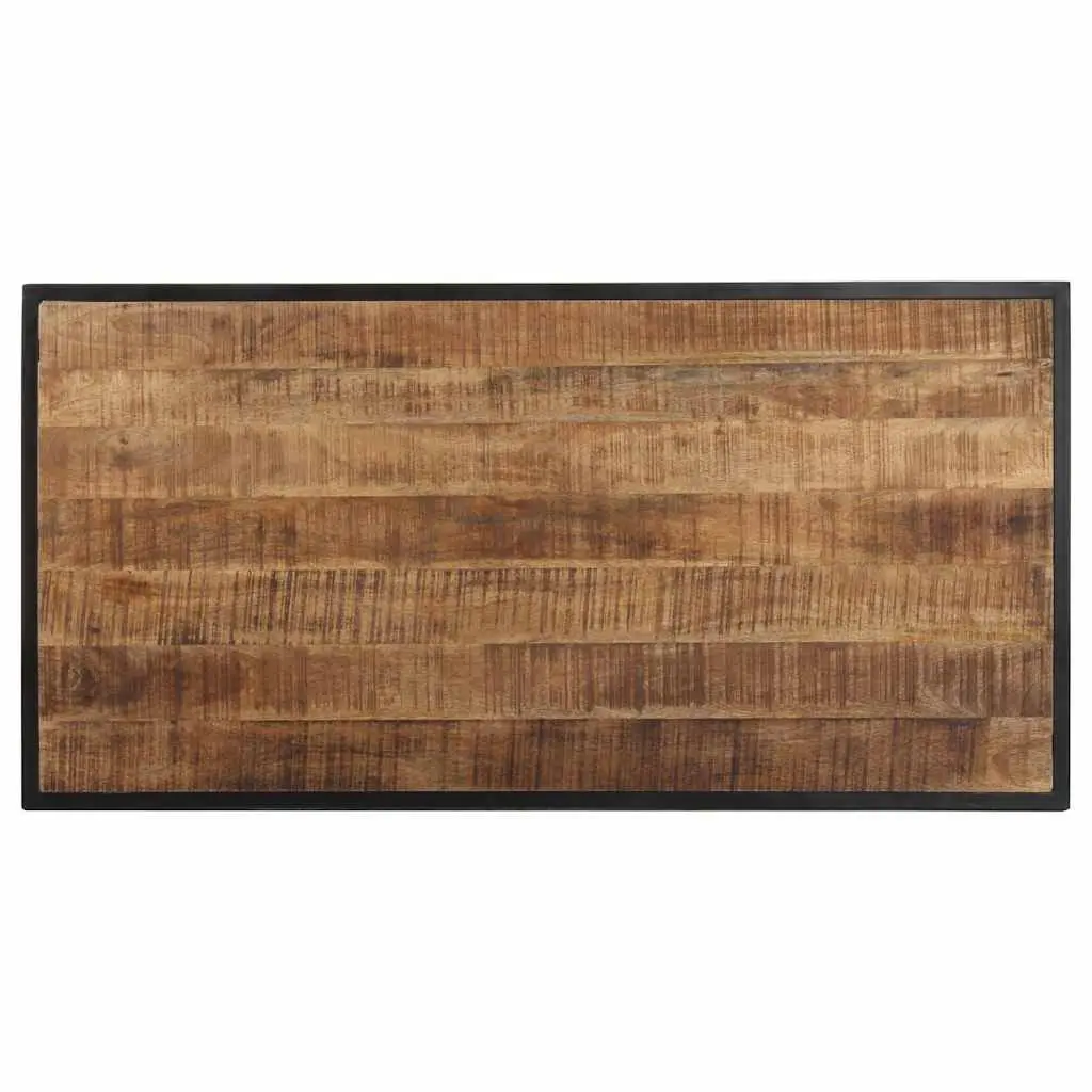 Dining Table 120 cm Rough Mango Wood Kitchen Dining Room Furniture Brown