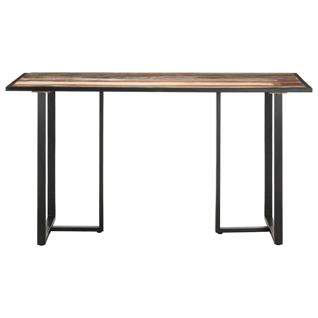 Dining Table Industrial Kitchen 140cm Multicolour Solid Reclaimed Wood