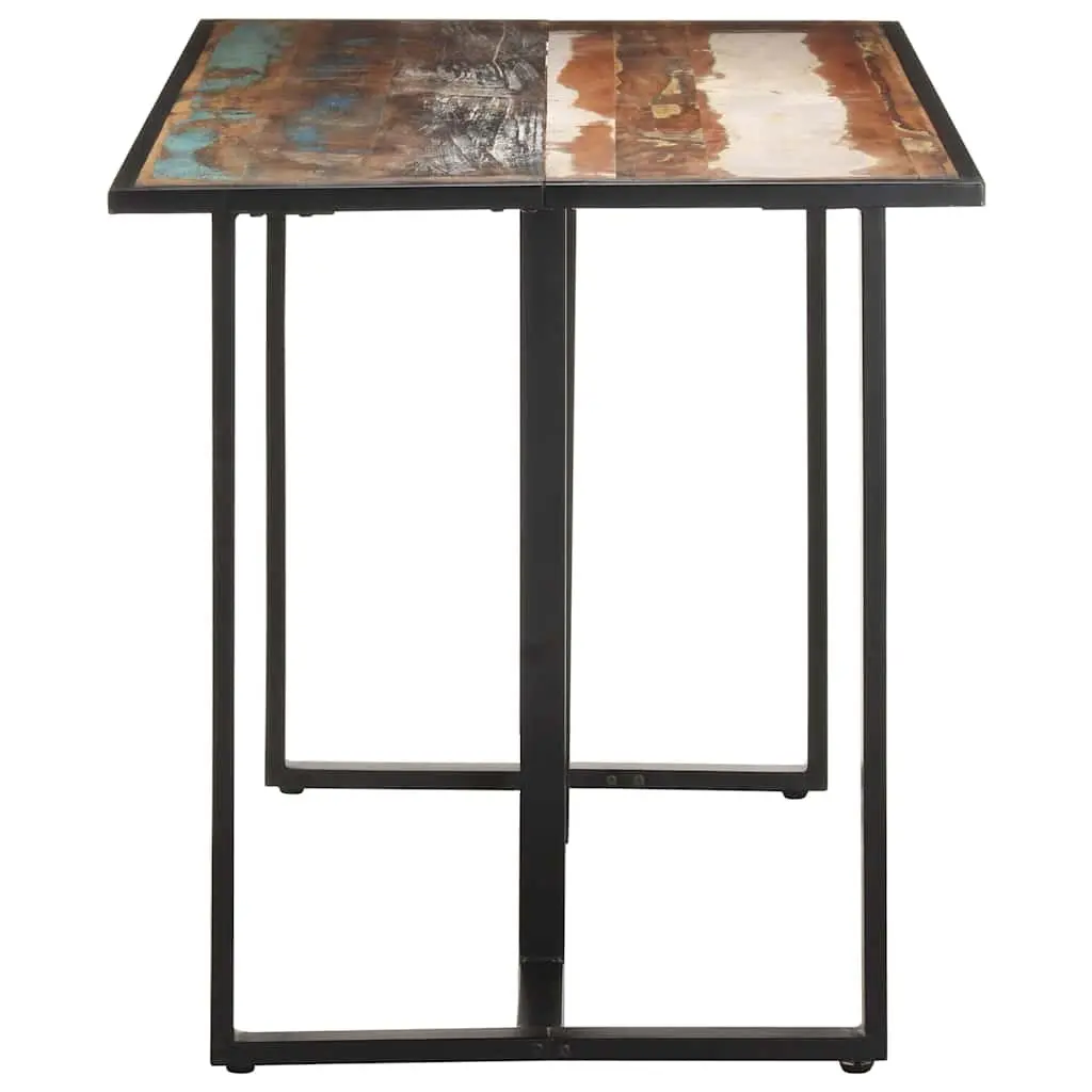 Dining Table Industrial Kitchen 140cm Multicolour Solid Reclaimed Wood