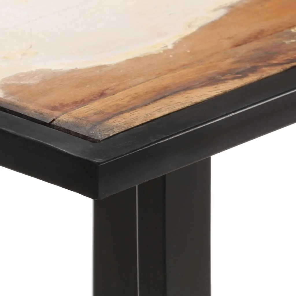 Dining Table Industrial Kitchen 140cm Multicolour Solid Reclaimed Wood