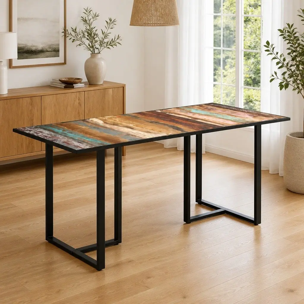160 cm Dining Table in Solid Reclaimed Wood