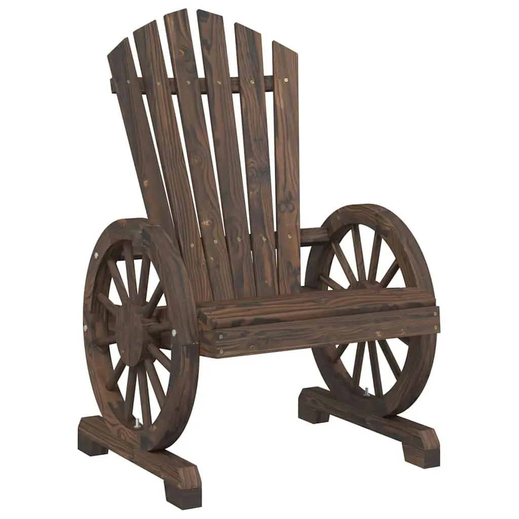 Outdoor Adirondack Chairs 4pc Garden Seating Set Solid Wood Fir Brown