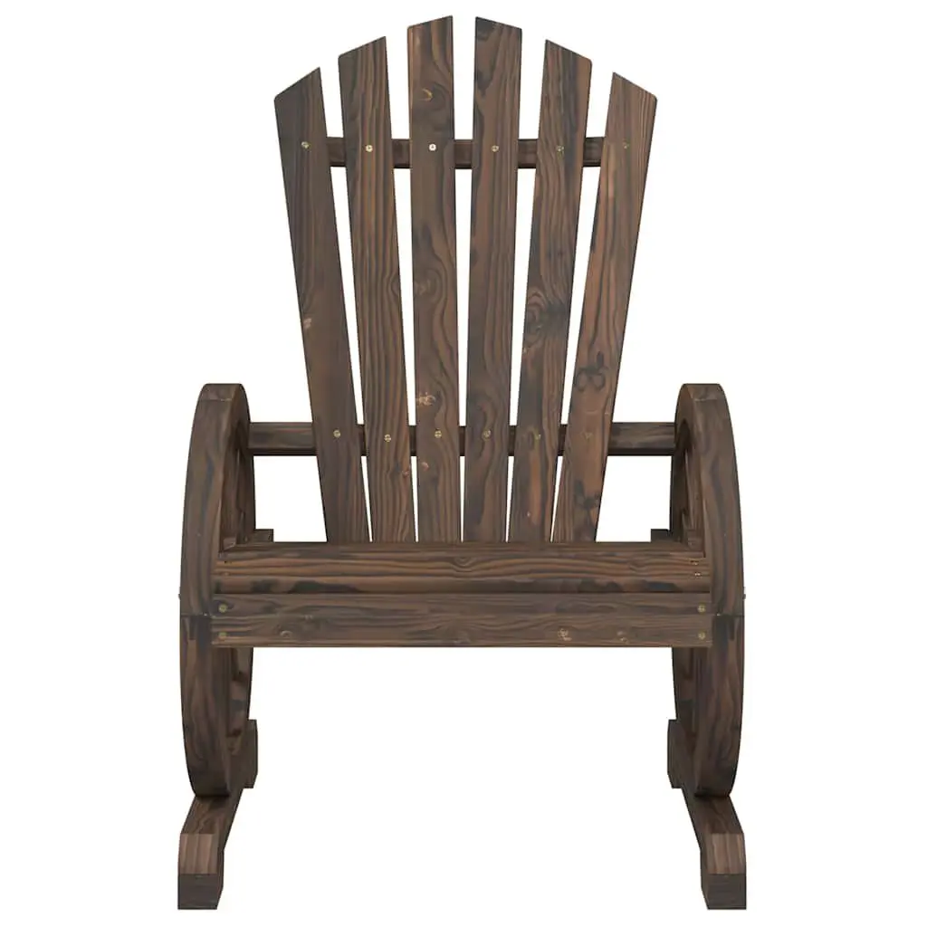Outdoor Adirondack Chairs 4pc Garden Seating Set Solid Wood Fir Brown