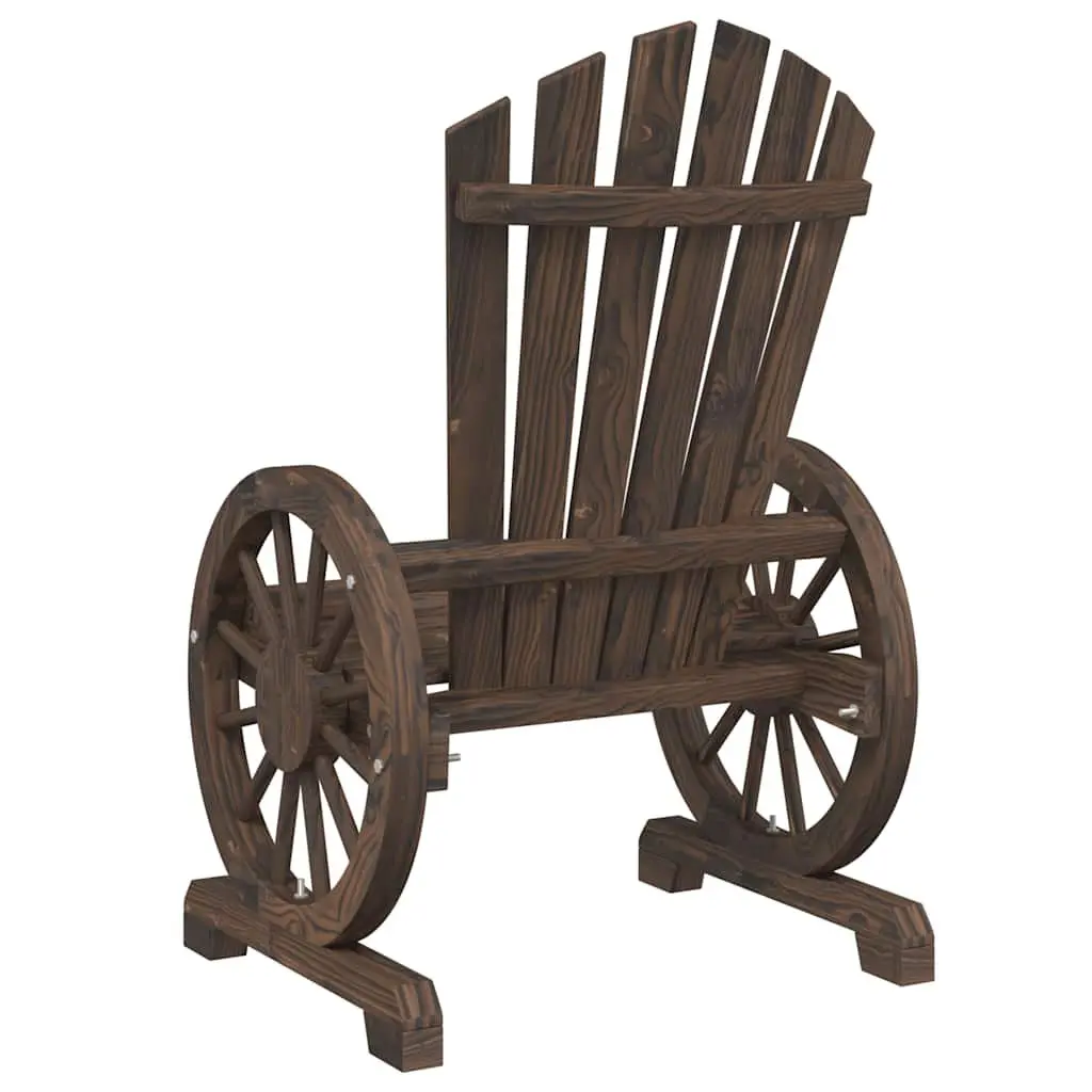 Outdoor Adirondack Chairs 4pc Garden Seating Set Solid Wood Fir Brown