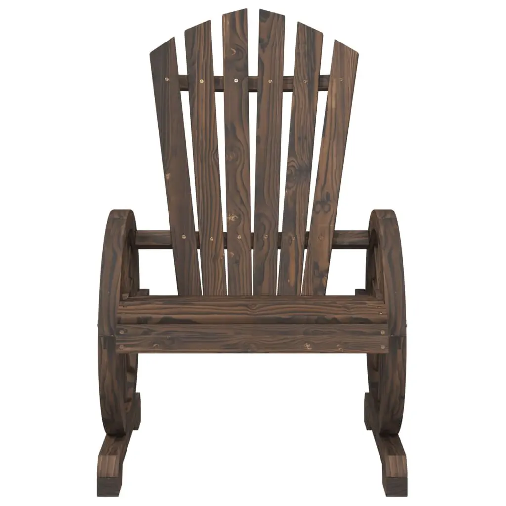 3 Piece Garden Lounge Set Adirondack Chair Coffee Table Outdoor Furniture Brown