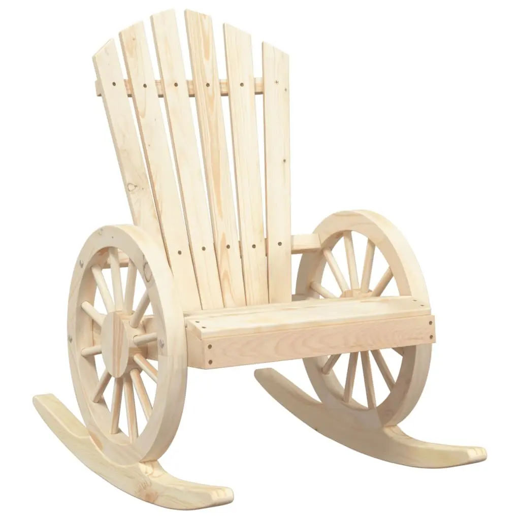 3 Piece Garden Lounge Set Solid Wood Fir Adirondack Rocking Chair Coffee Table