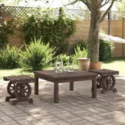 Reliable Solid Fir Outdoor Footstools - Set of 2