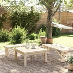 Comfortable Outdoor Benches - Solid Fir Wood, 2 Pack