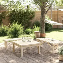 Comfortable Outdoor Benches - Solid Fir Wood, 2 Pack
