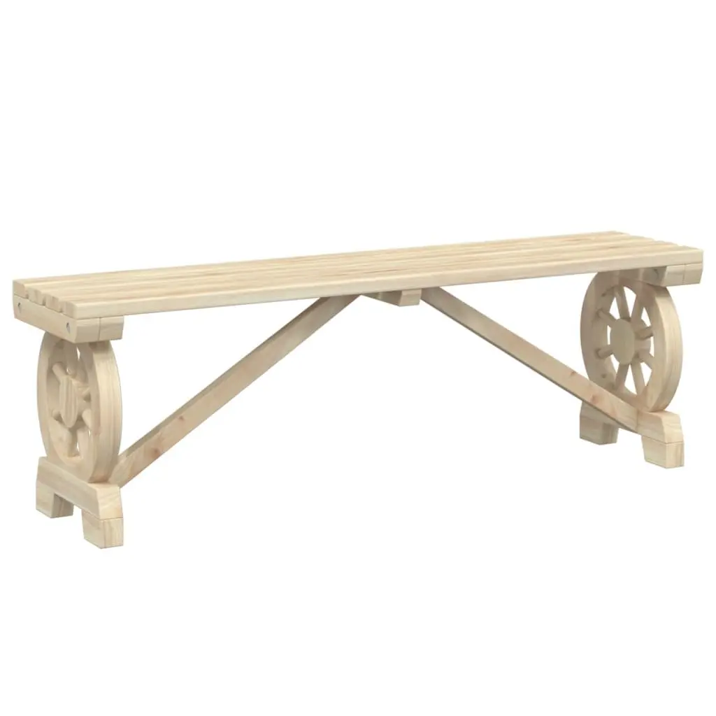 Garden Bench Outdoor Seating Solid Wood Fir Brown 2 Piece