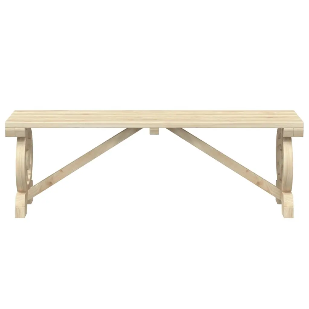Garden Bench Outdoor Seating Solid Wood Fir Brown 2 Piece