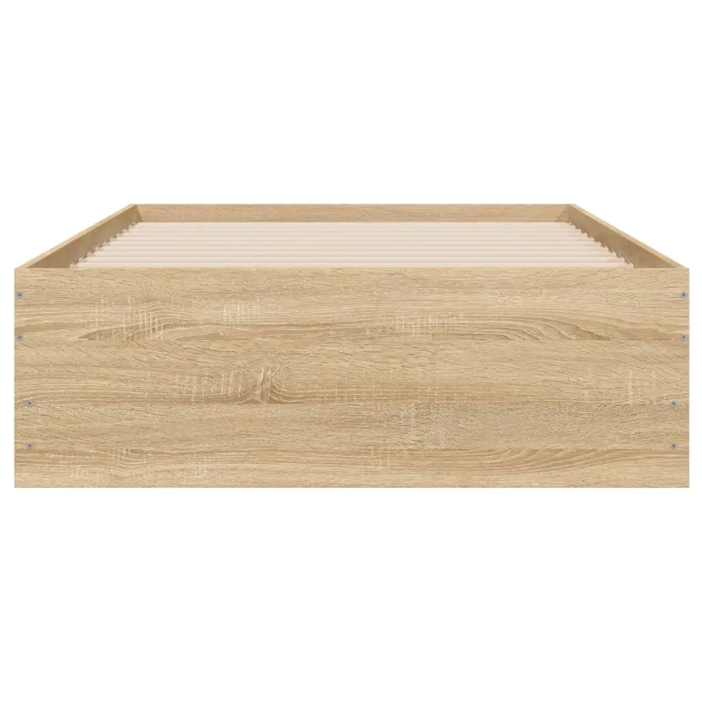 Bed Frame with Storage, Sonoma Oak Finish