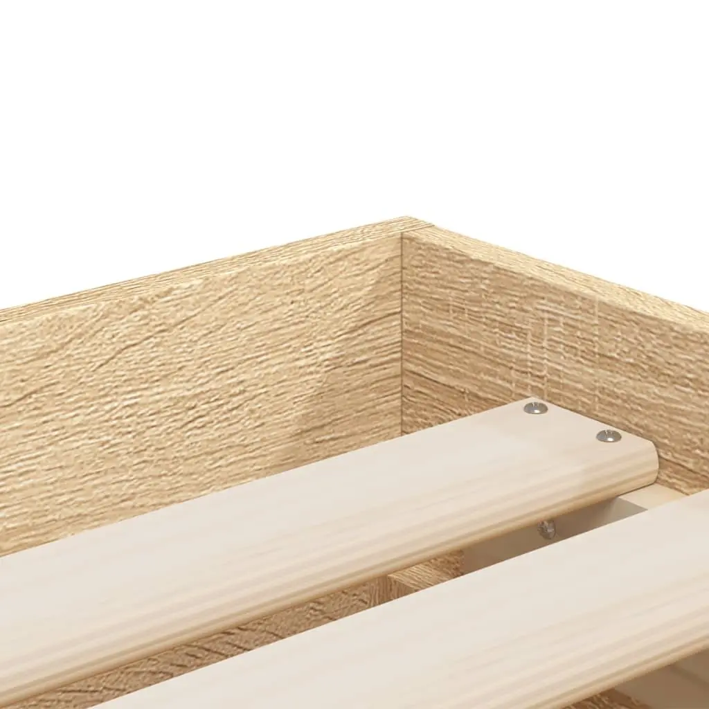 Bed Frame with Storage, Sonoma Oak Finish