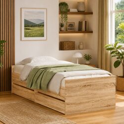 Value-Driven Brown Bed Frame with Ample Storage Space
