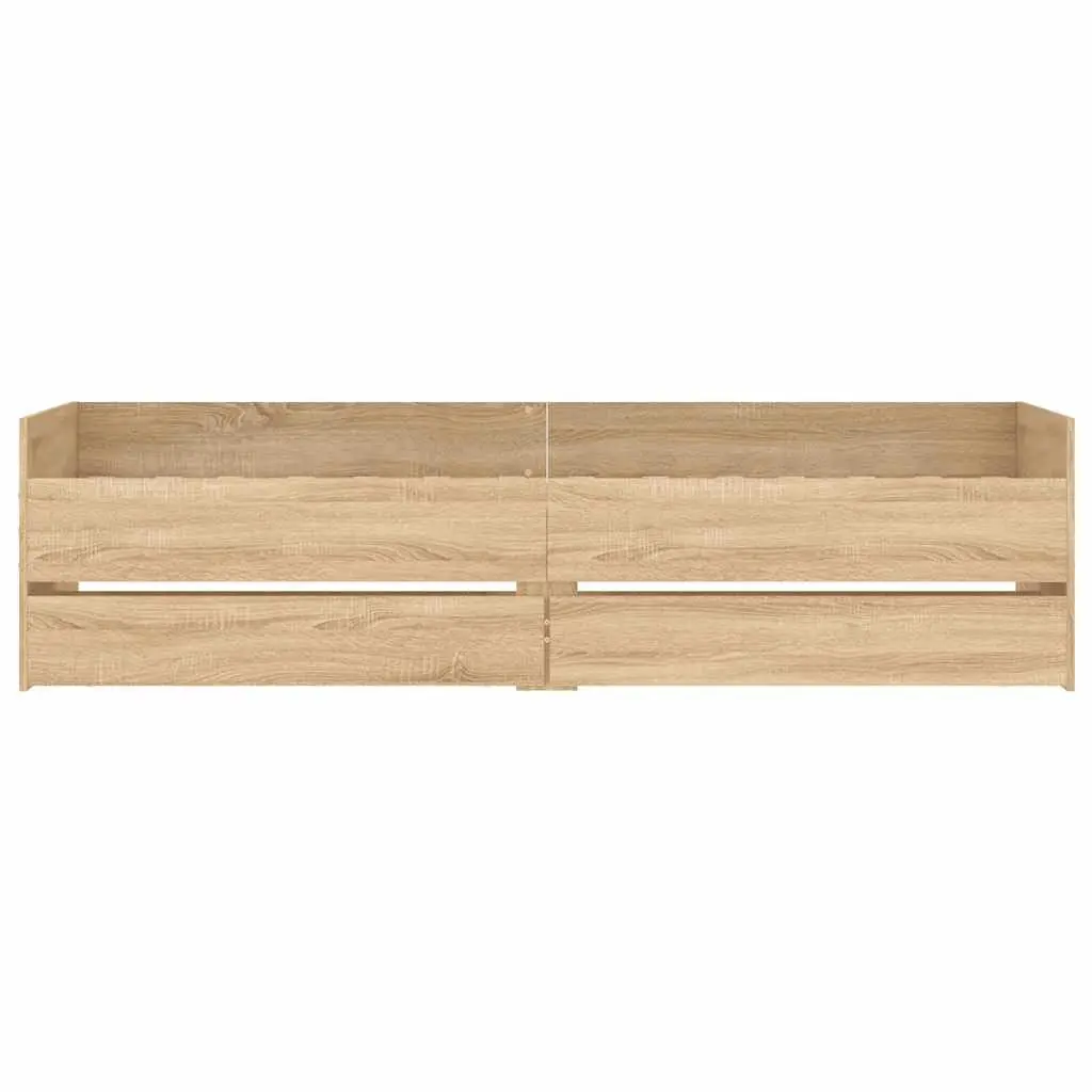 Bed Frame with Storage Drawers Slatted Base Bedroom Furniture Brown 90x190cm