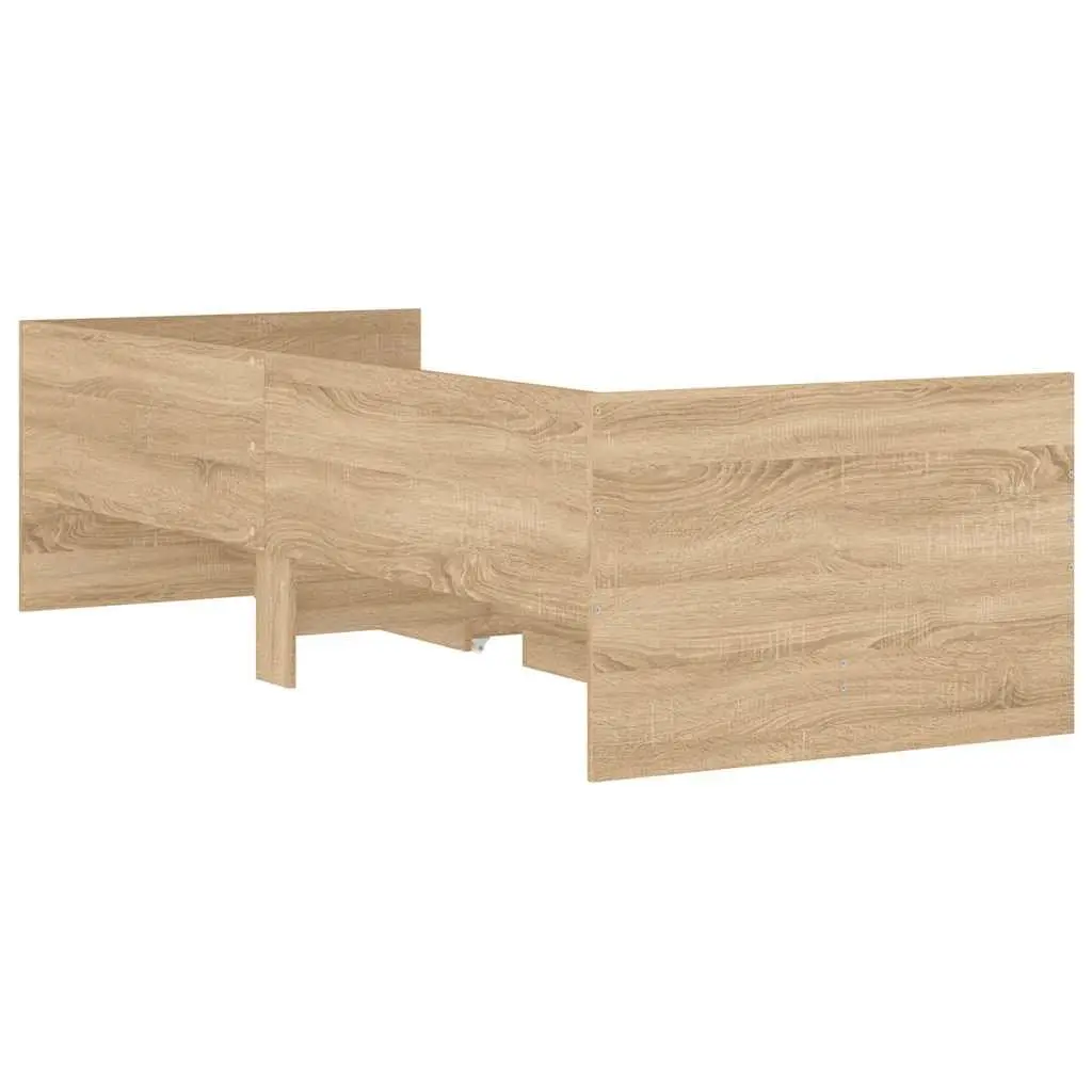 Bed Frame with Storage Drawers Slatted Base Bedroom Furniture Brown 90x190cm