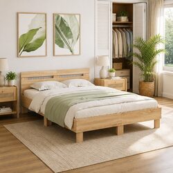 Warm and Reliable Bed Frame with RGB LED Lights 135x190cm