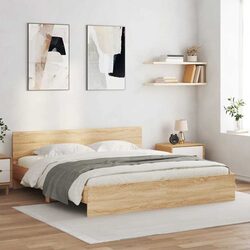 Comfortable King Bed Frame with LED Lights for Restful Sleep