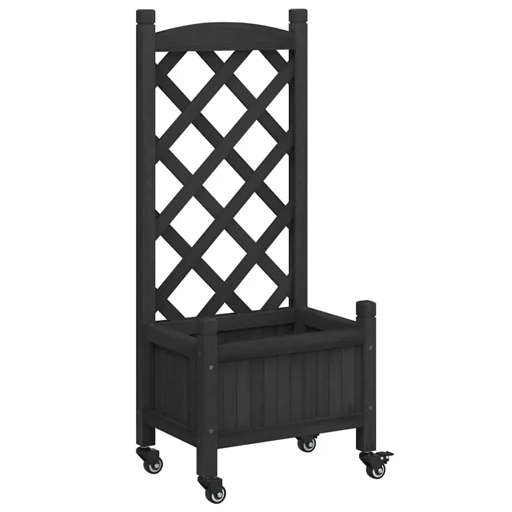 Wooden Planter Trellis for Climbing Plants Black Garden Outdoor