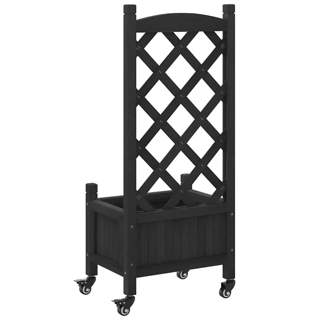 Wooden Planter Trellis for Climbing Plants Black Garden Outdoor