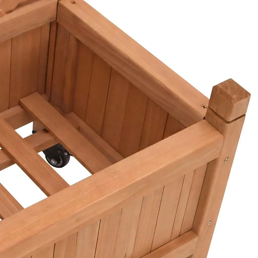 Wooden Planter Trellis for Climbing Plants Brown Fir Garden Patio with Wheels