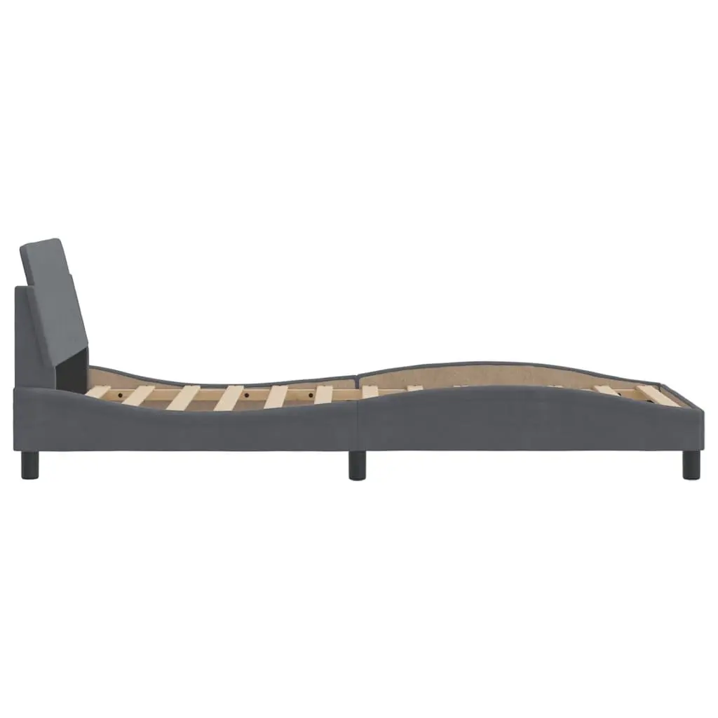 Bed Frame Grey Velvet 90x190 cm Bedroom Furniture Slatted Base
