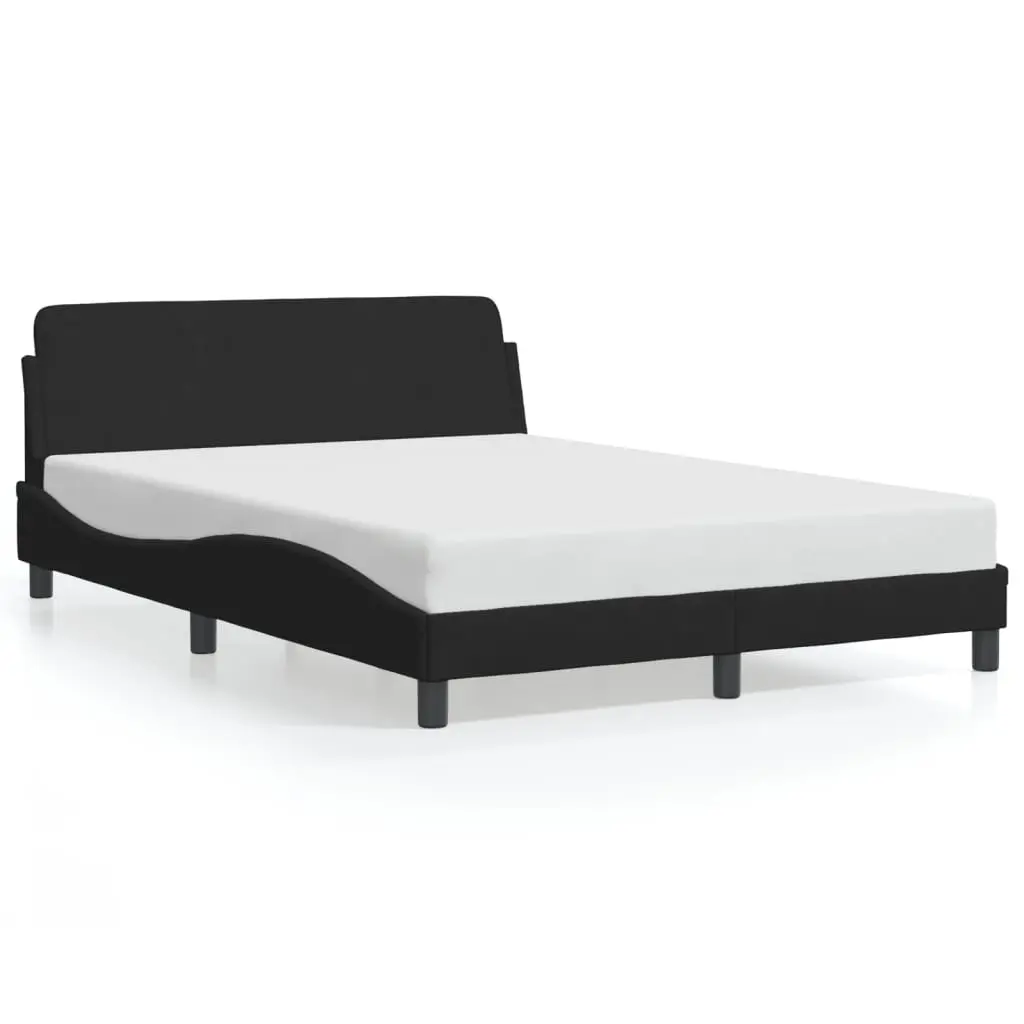 Double Bed Frame Black Velvet 137x190 cm Modern Bedroom Furniture