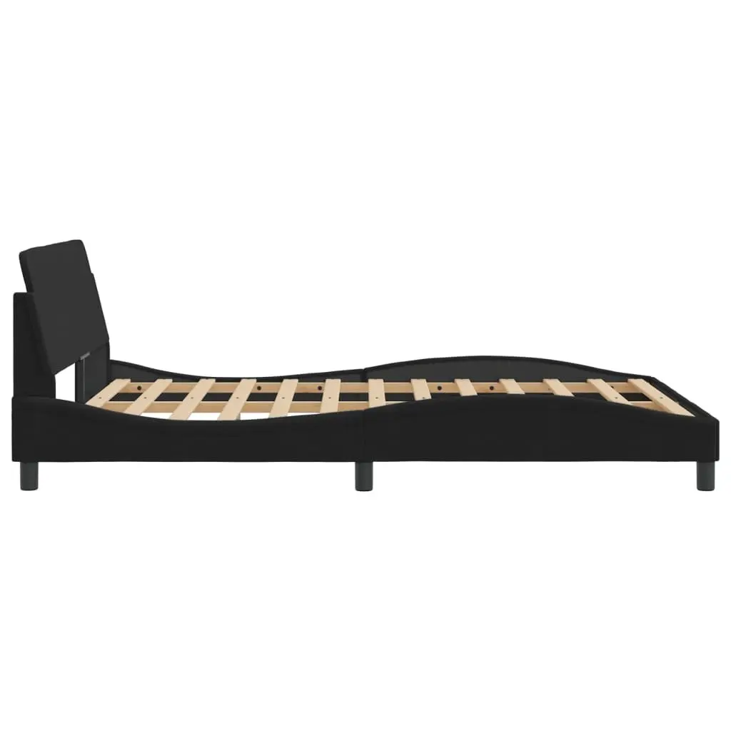Double Bed Frame Black Velvet 137x190 cm Modern Bedroom Furniture