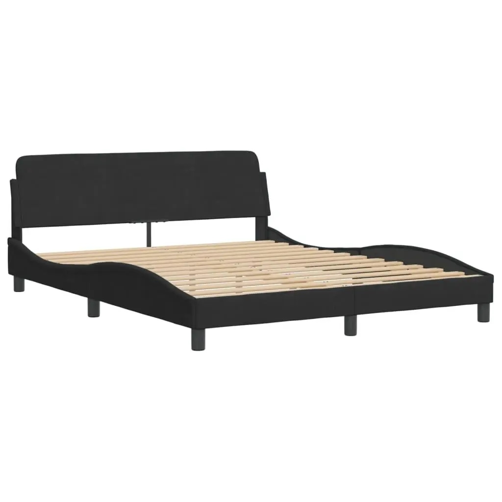 Black Velvet Queen Bed Frame with Strong Support