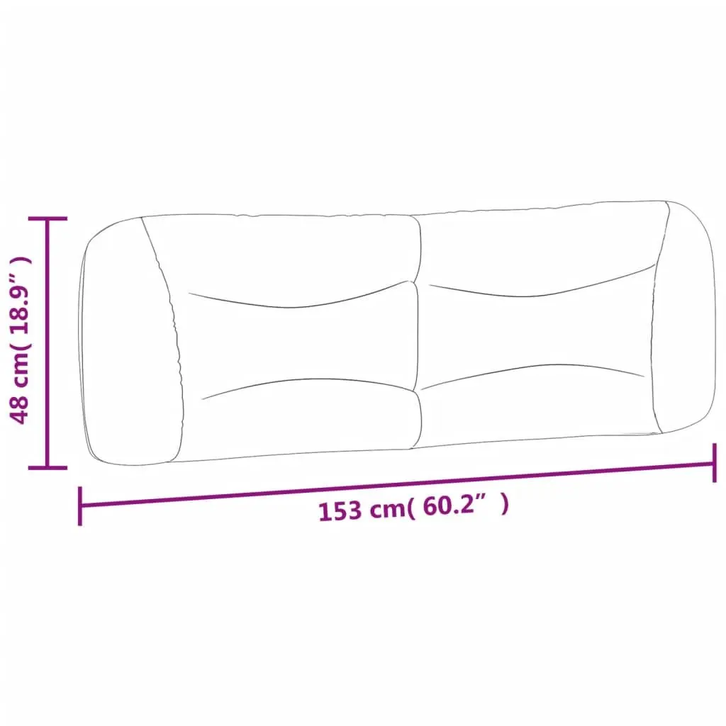 Black Fabric Headboard Cushion 153 cm Upholstered Bed Support Pillow