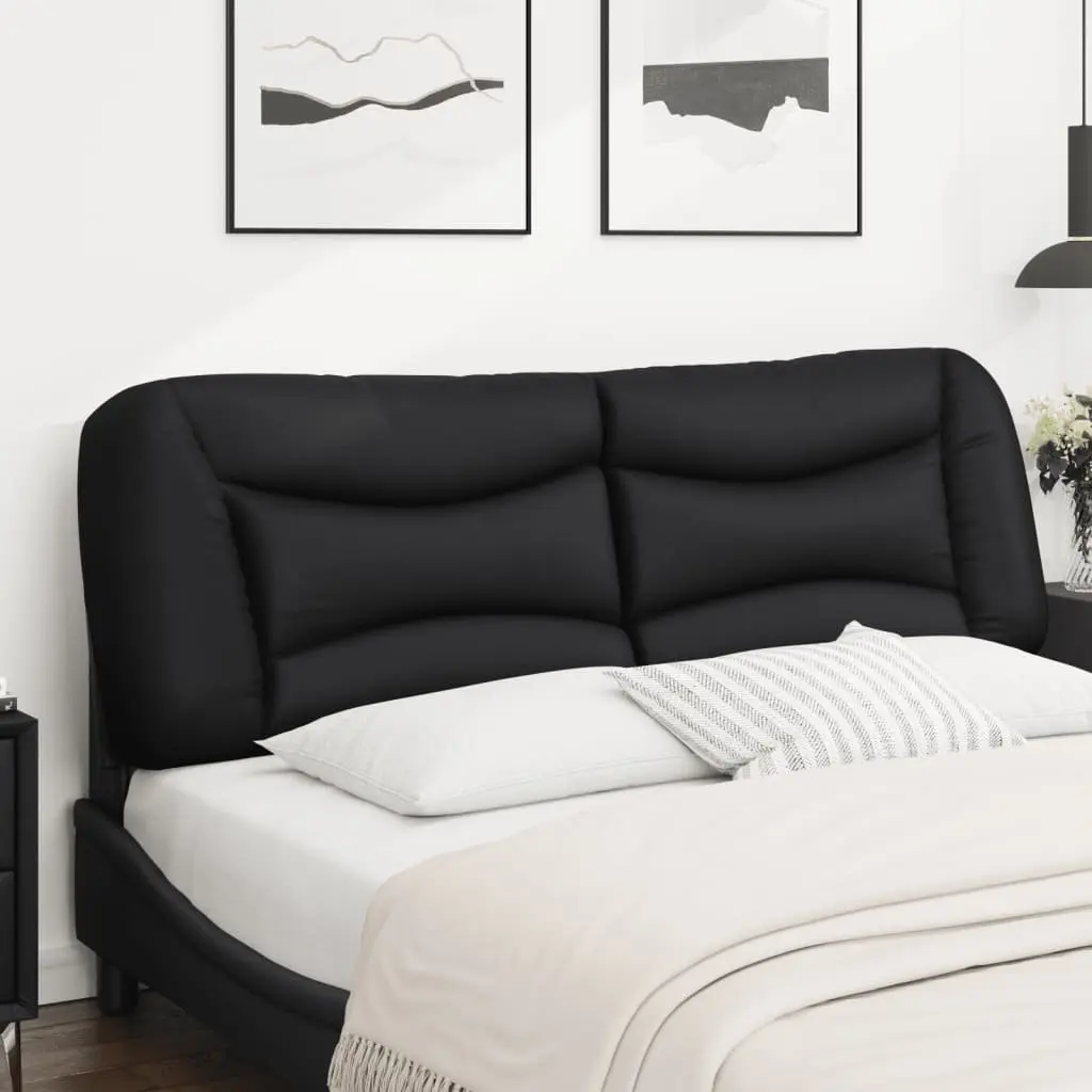 Black Faux Leather Cushion