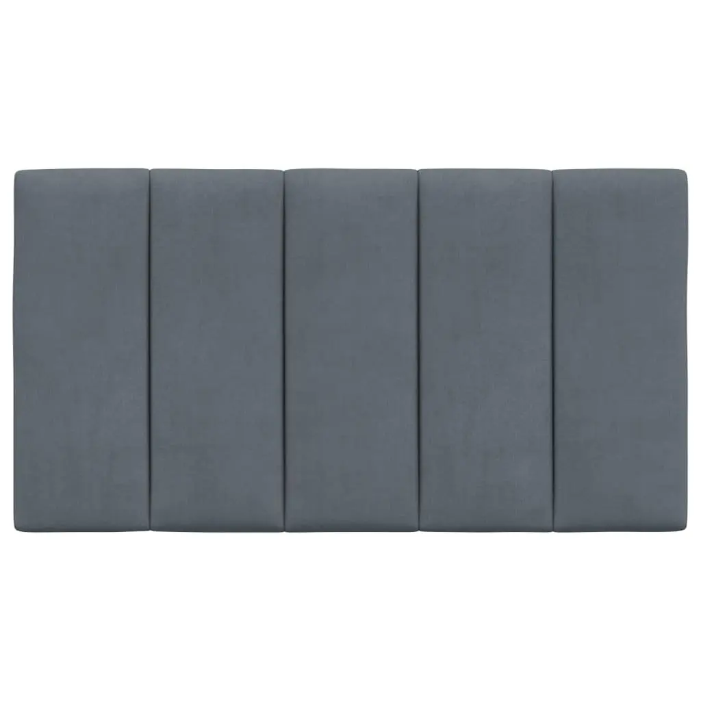 Headboard Cushion Wall Mount Upholstered Pillow Grey Velvet 90cm Bedroom Decor