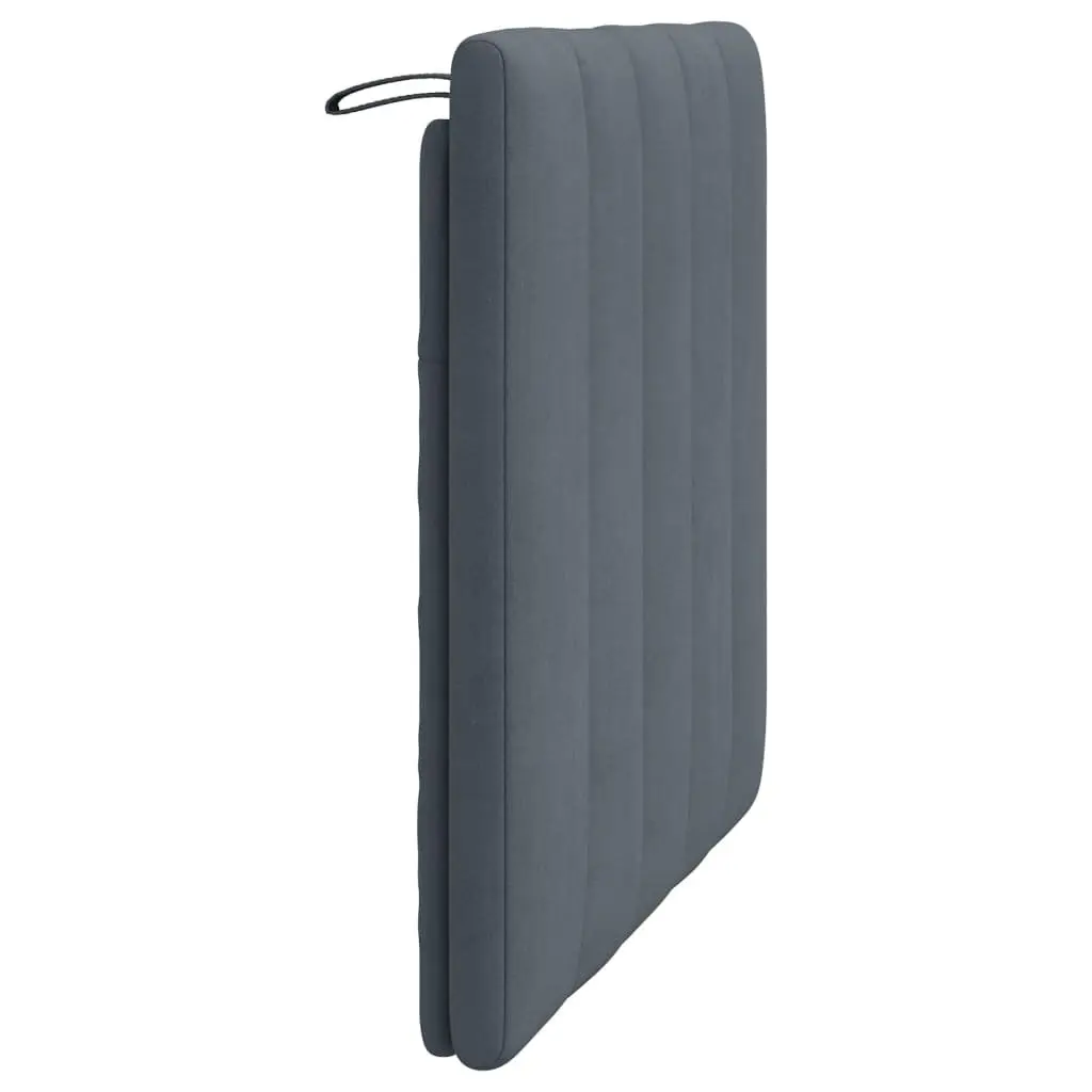 Headboard Cushion Wall Mount Upholstered Pillow Grey Velvet 90cm Bedroom Decor